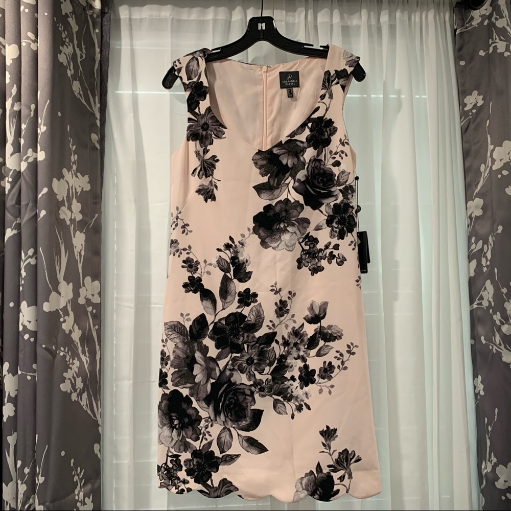 NWT Adrianna Papell Floral Scalloped Hem Dress S 4